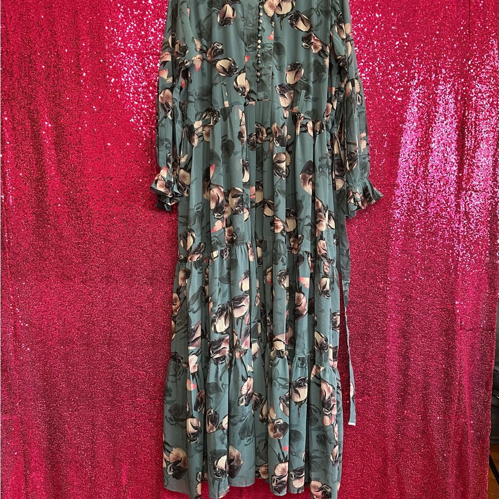 Floral Green Dress